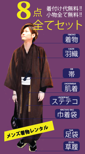 メンズ着物レンタル