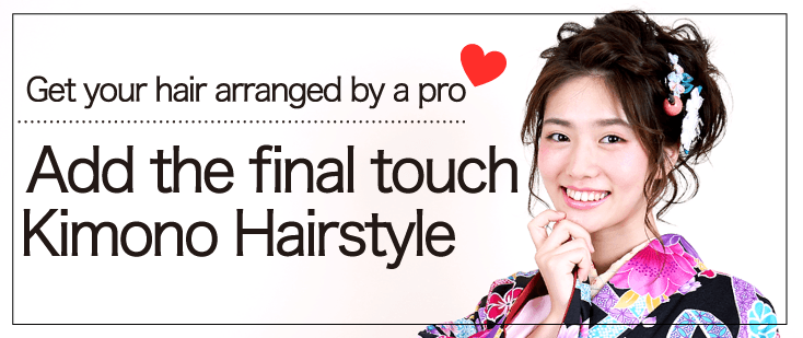 Get your hair arranged by a pro, add the final touch Kimono Hairstyle