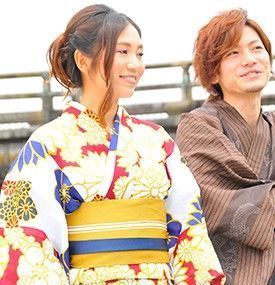 カップル豆千代モダン浴衣