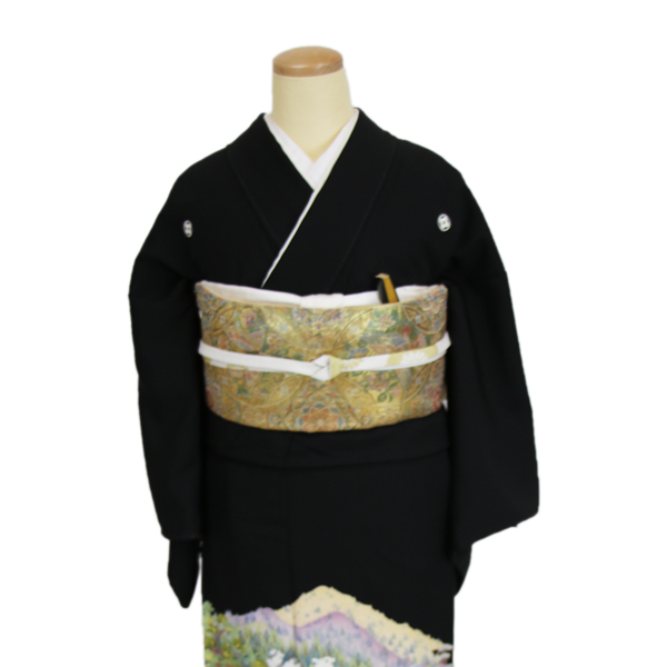 東京公式通販サイト k-1397 蘇州刺繍 色留袖 一つ紋 正絹 広衿 袷 着物