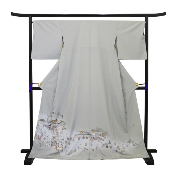蘇州刺繍・京の景 - 色留袖(正絹・グレー) | 宅配レンタル対応・一式 