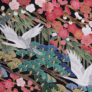 松竹梅と舞鶴の総刺繍