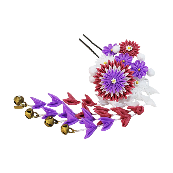 伝統つまみ簪-咲乱菊花簪